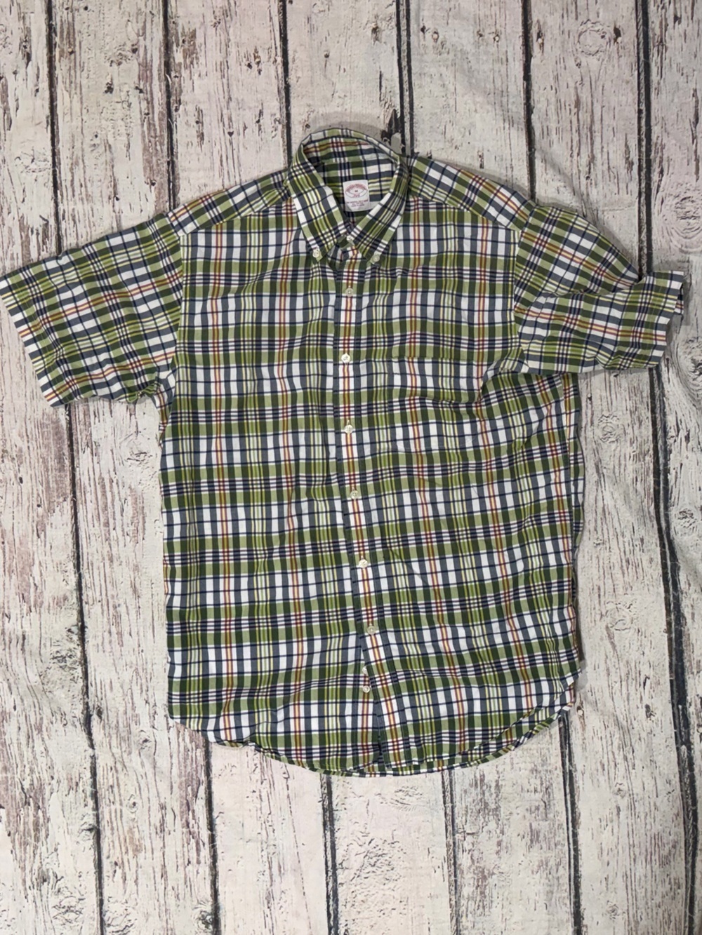 Brooks Brothers 346 Mens Plaid Short Sleeve Preppy Shirt